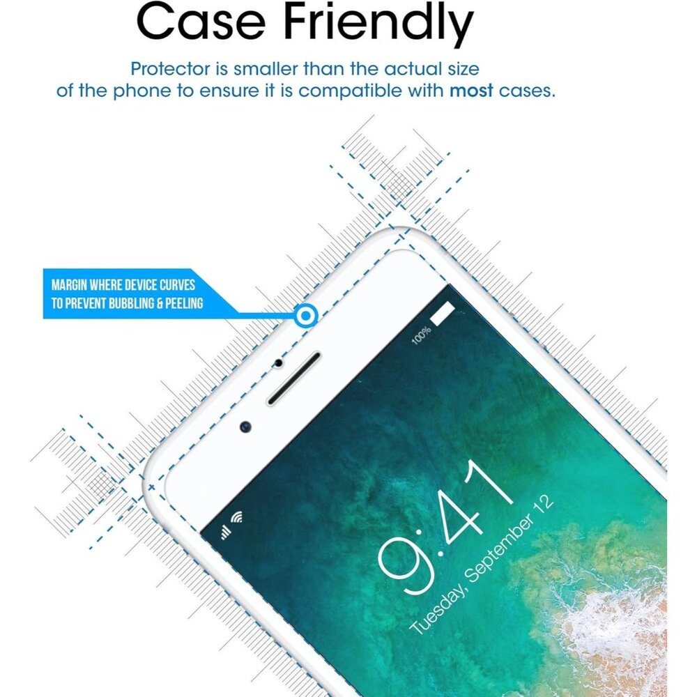 Glass Screen Protector for iPhone 8 Plus 7 Plus 6S Plus 6 Plus 2 Pack Tempered - Picture 3 of 6